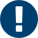 Un point d'exclamation bleu pour attirer l'attention sur les mesures de secours du COVID-19